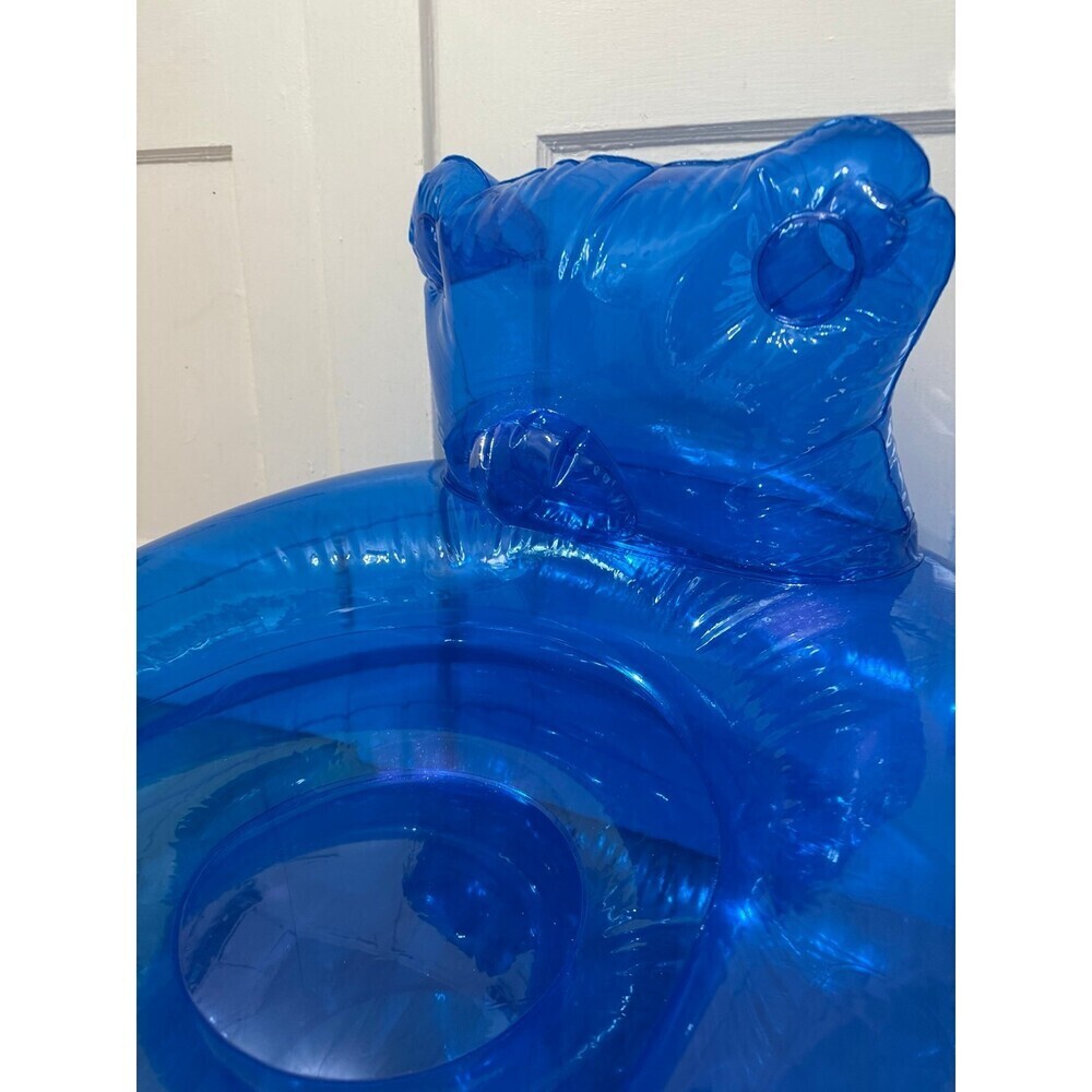 Kids blue blow up Teddy Bear chair - Picture 3 of 10